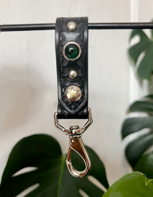 Belt Snap with Green Cabochon