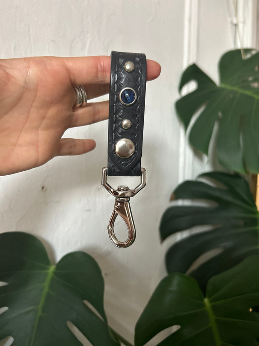 Belt Snap with Blue Cabochon