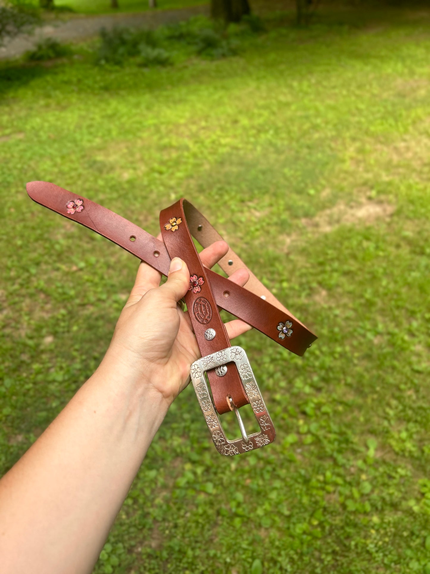 Brown Floral Belt