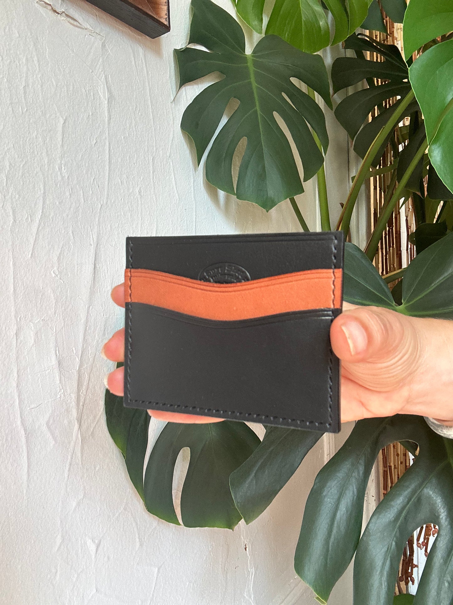 Brass & Turquoise Studded Card Wallet