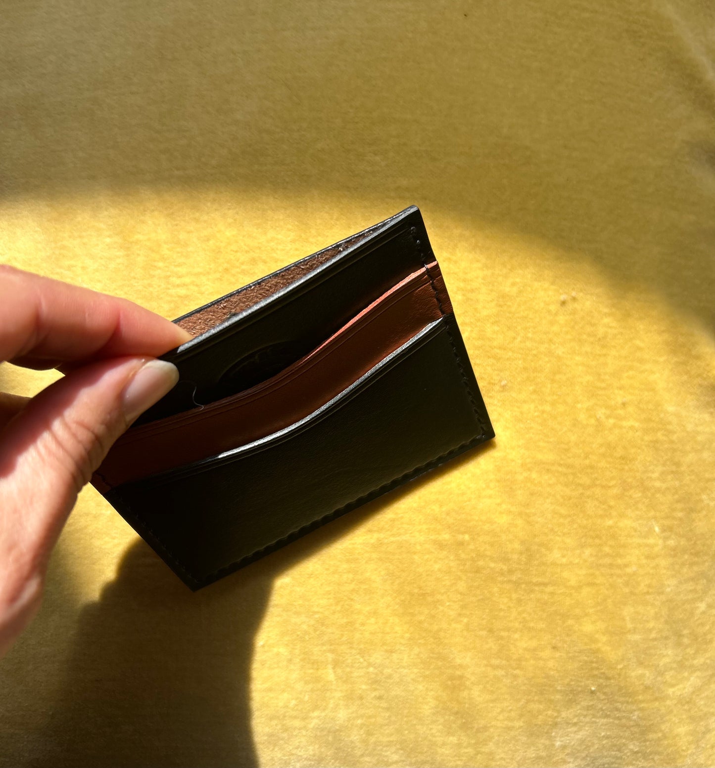 Brass & Turquoise Studded Card Wallet
