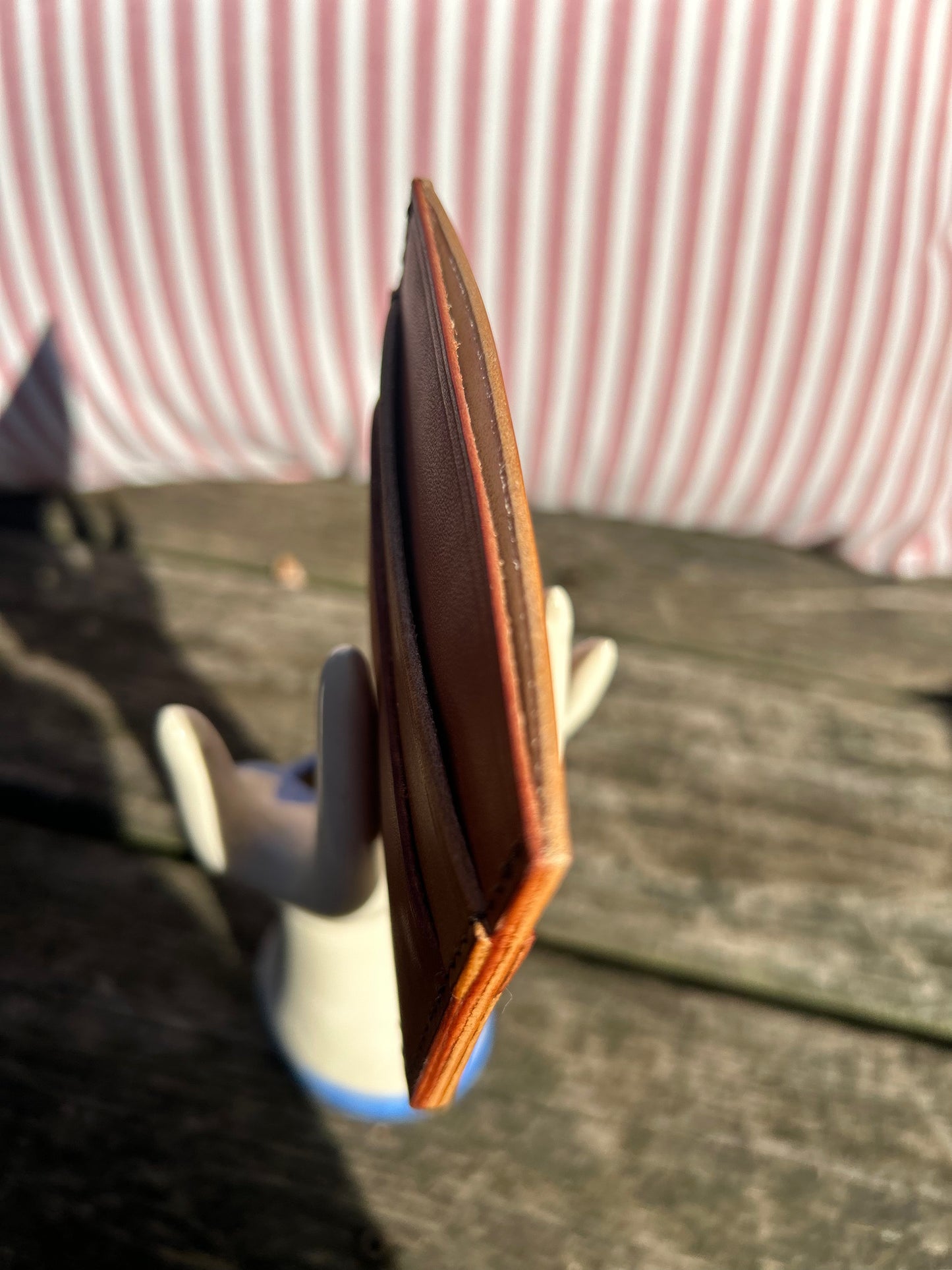 Brown and Natural Tan, Two Toned Card Wallet