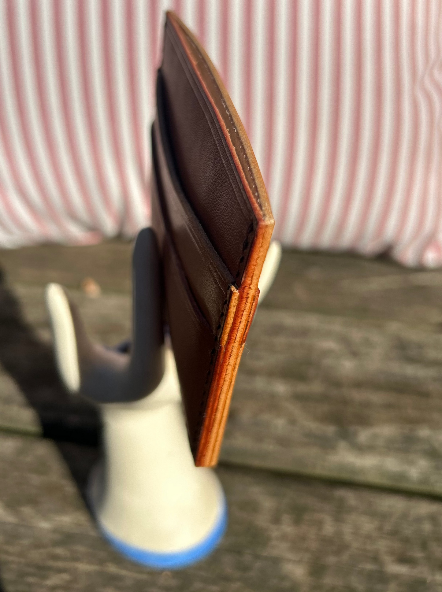 Brown and Natural Tan, Two Toned Card Wallet