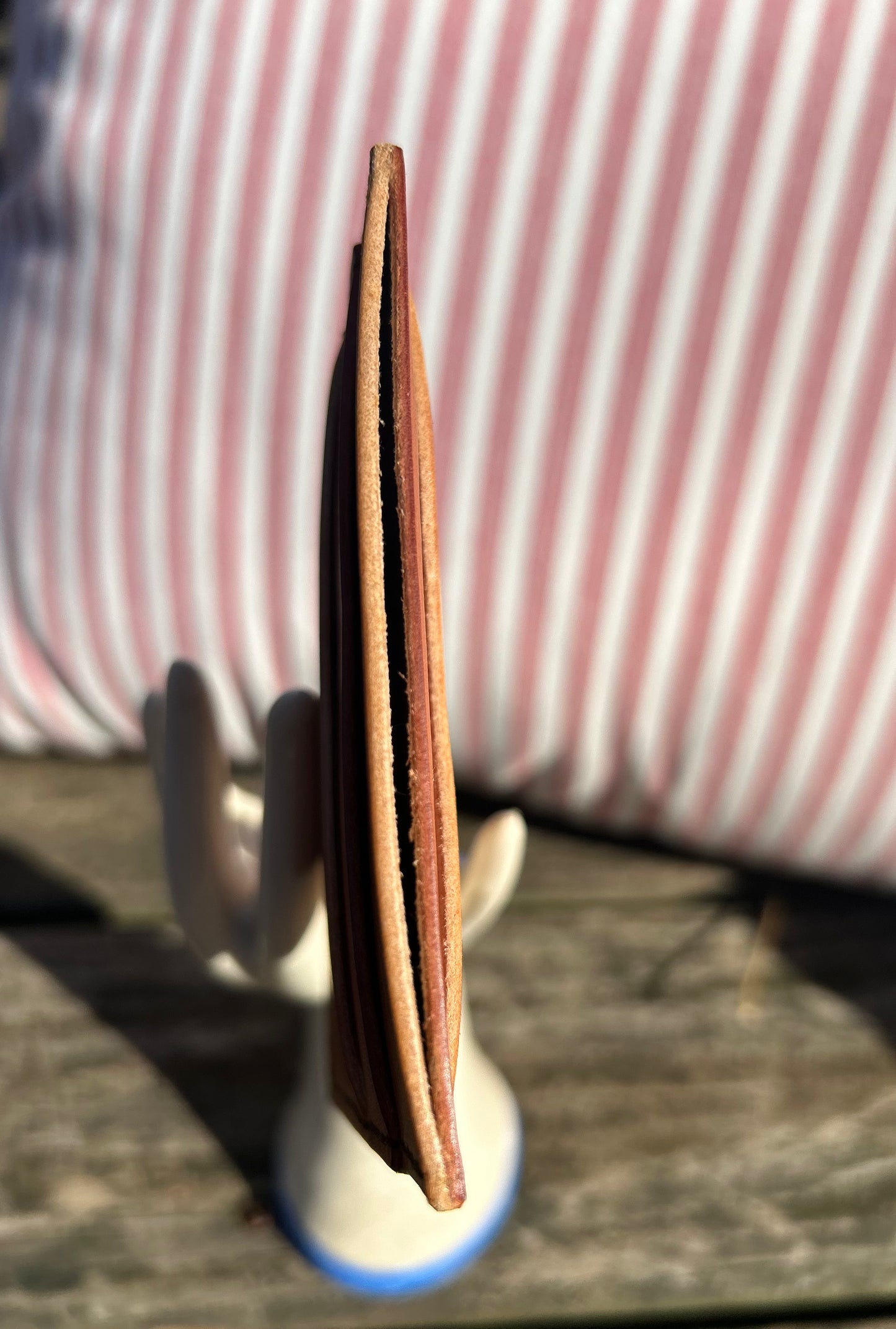 Brown and Natural Tan, Two Toned Card Wallet