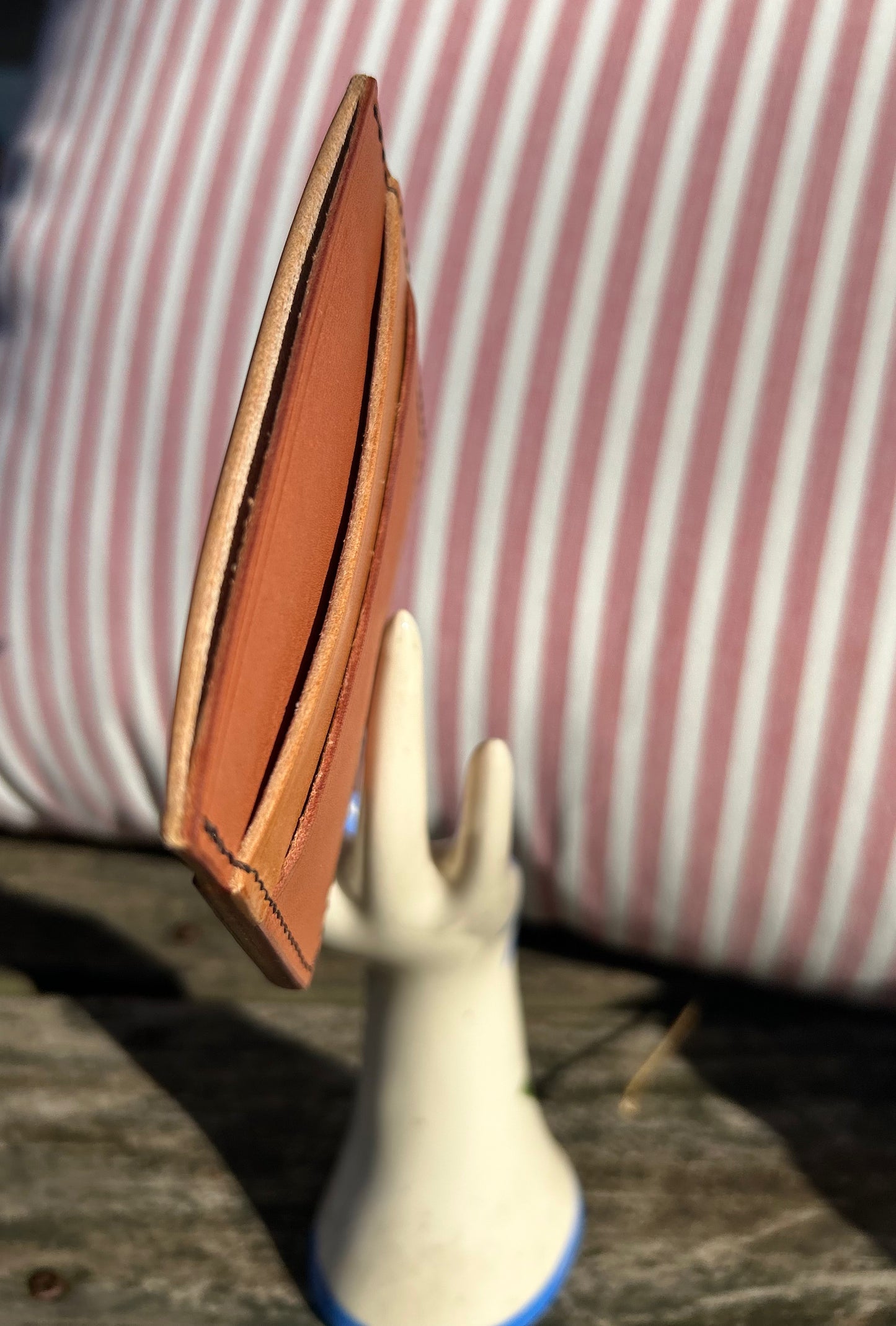 Brown and Natural Tan, Two Toned Card Wallet