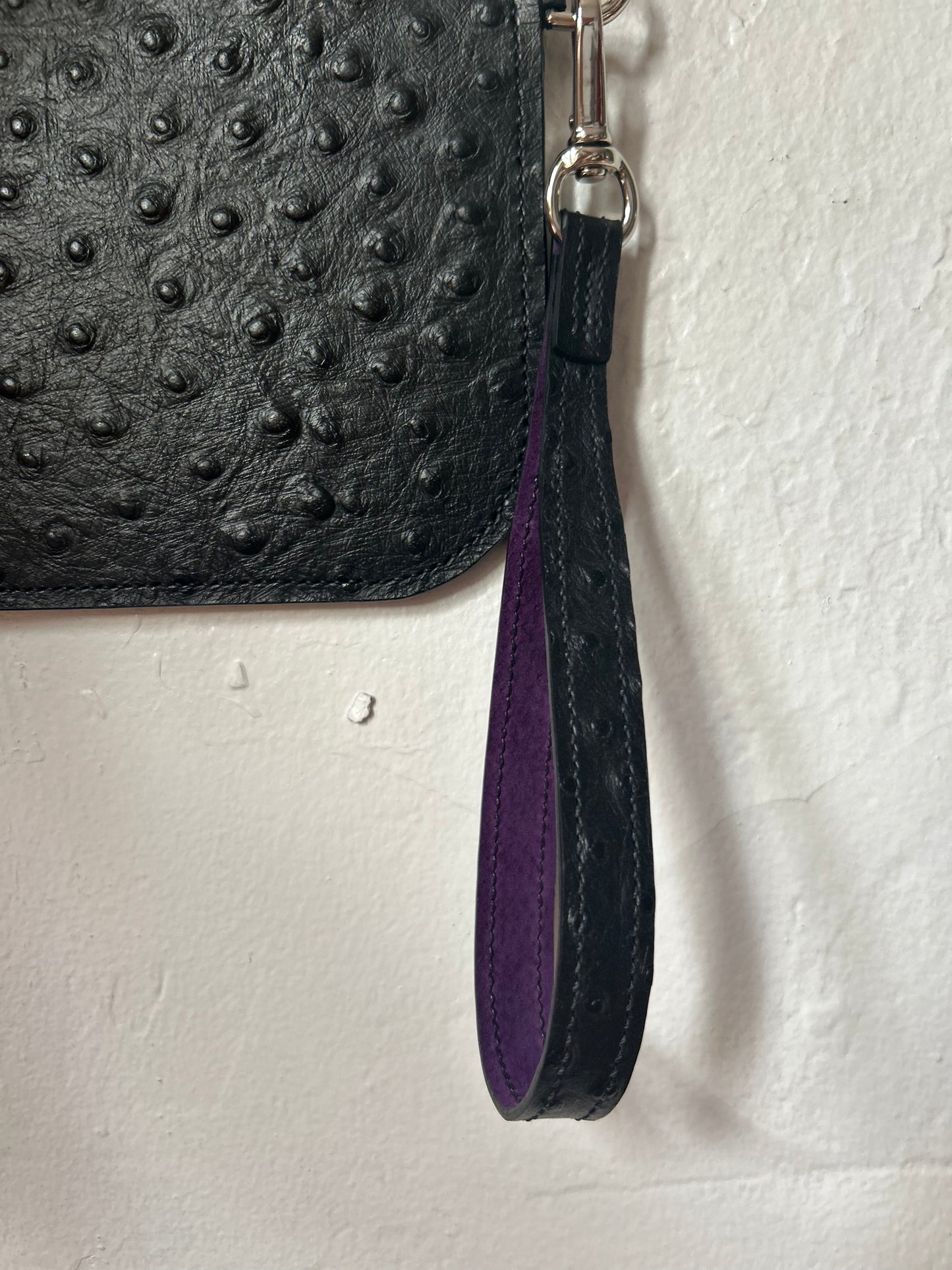 Embossed Ostrich Pouch