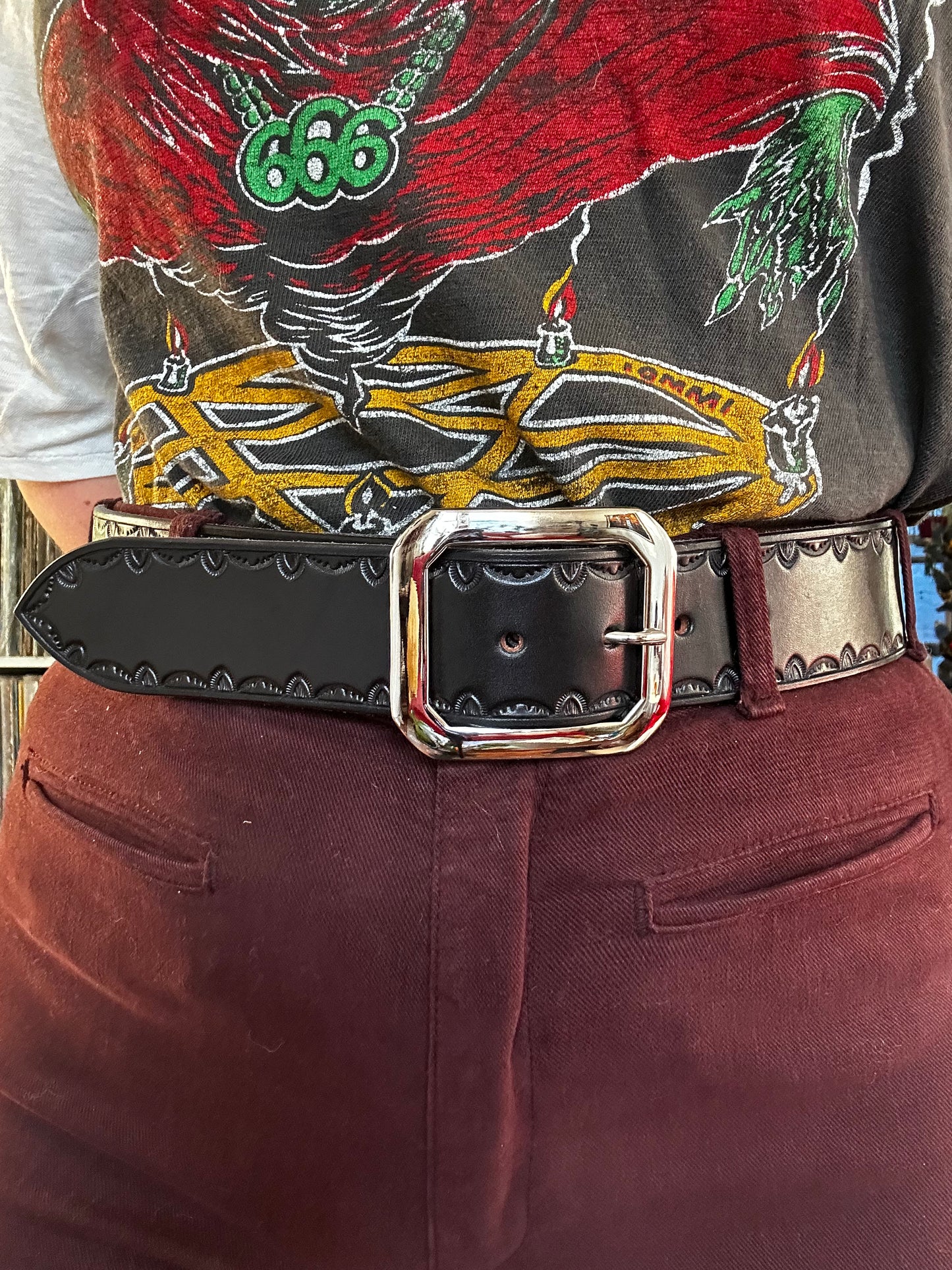 Black Border Stamp Belt