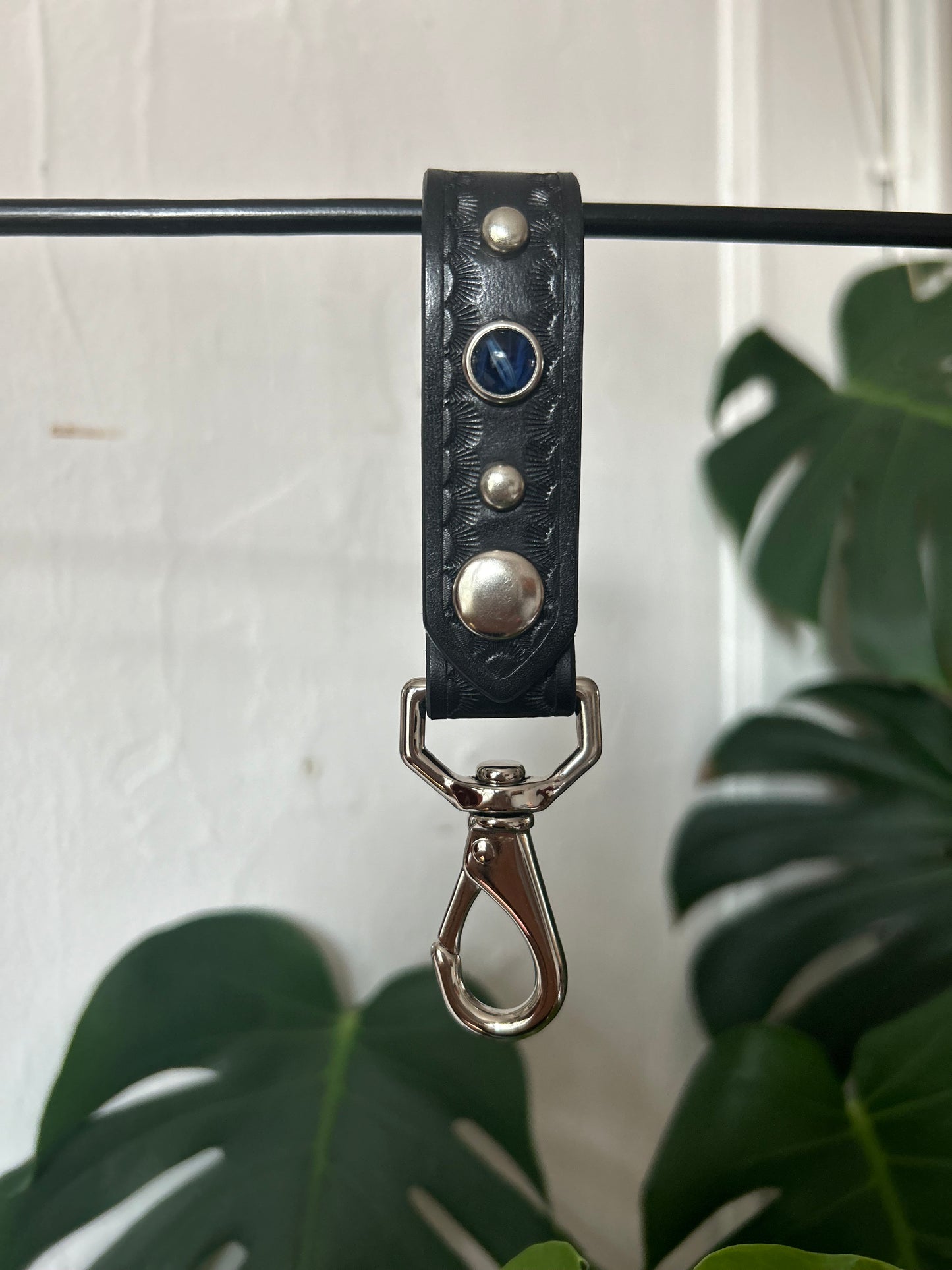 Belt Snap with Blue Cabochon