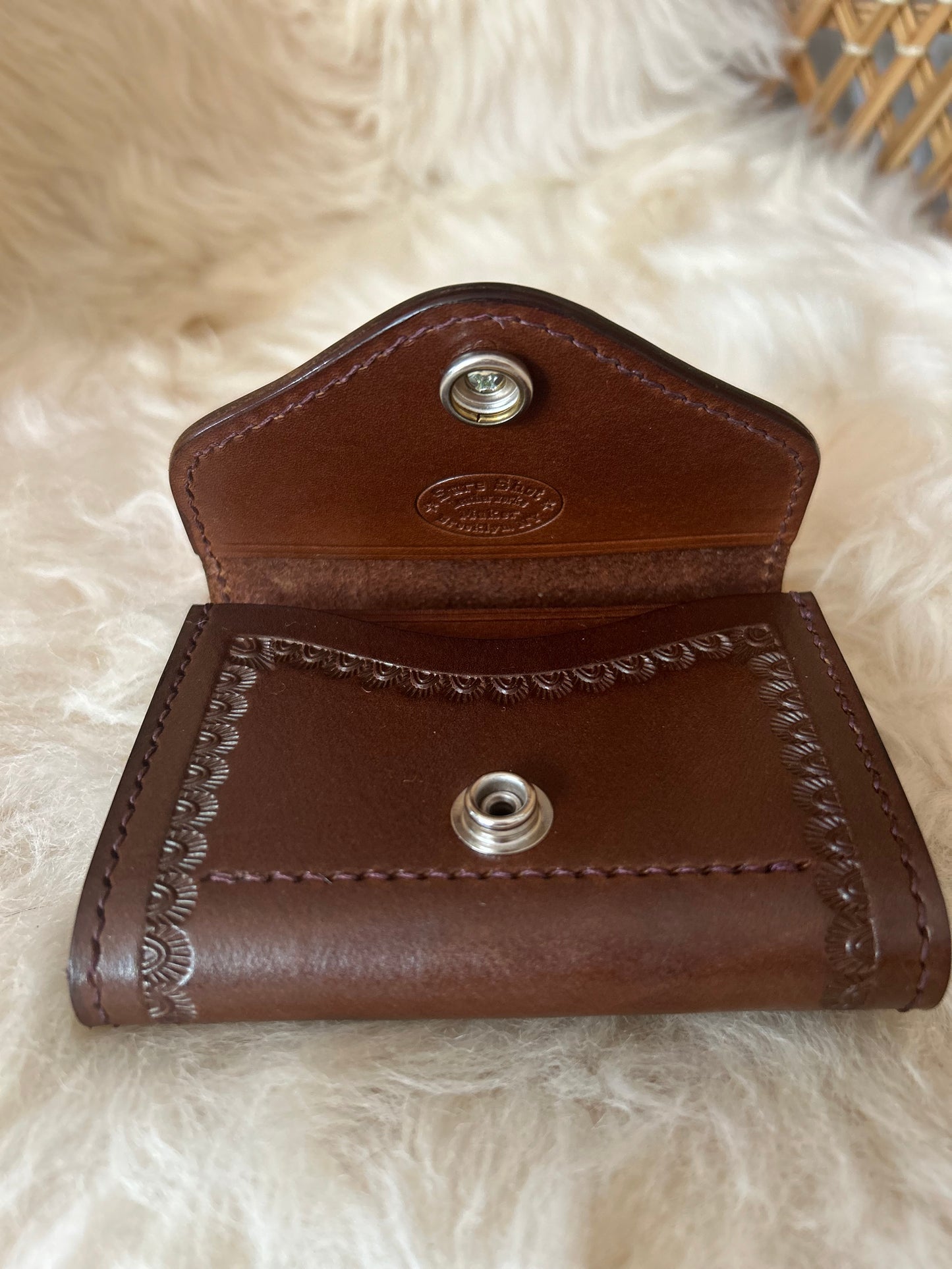 Brown Leather Snap Wallet