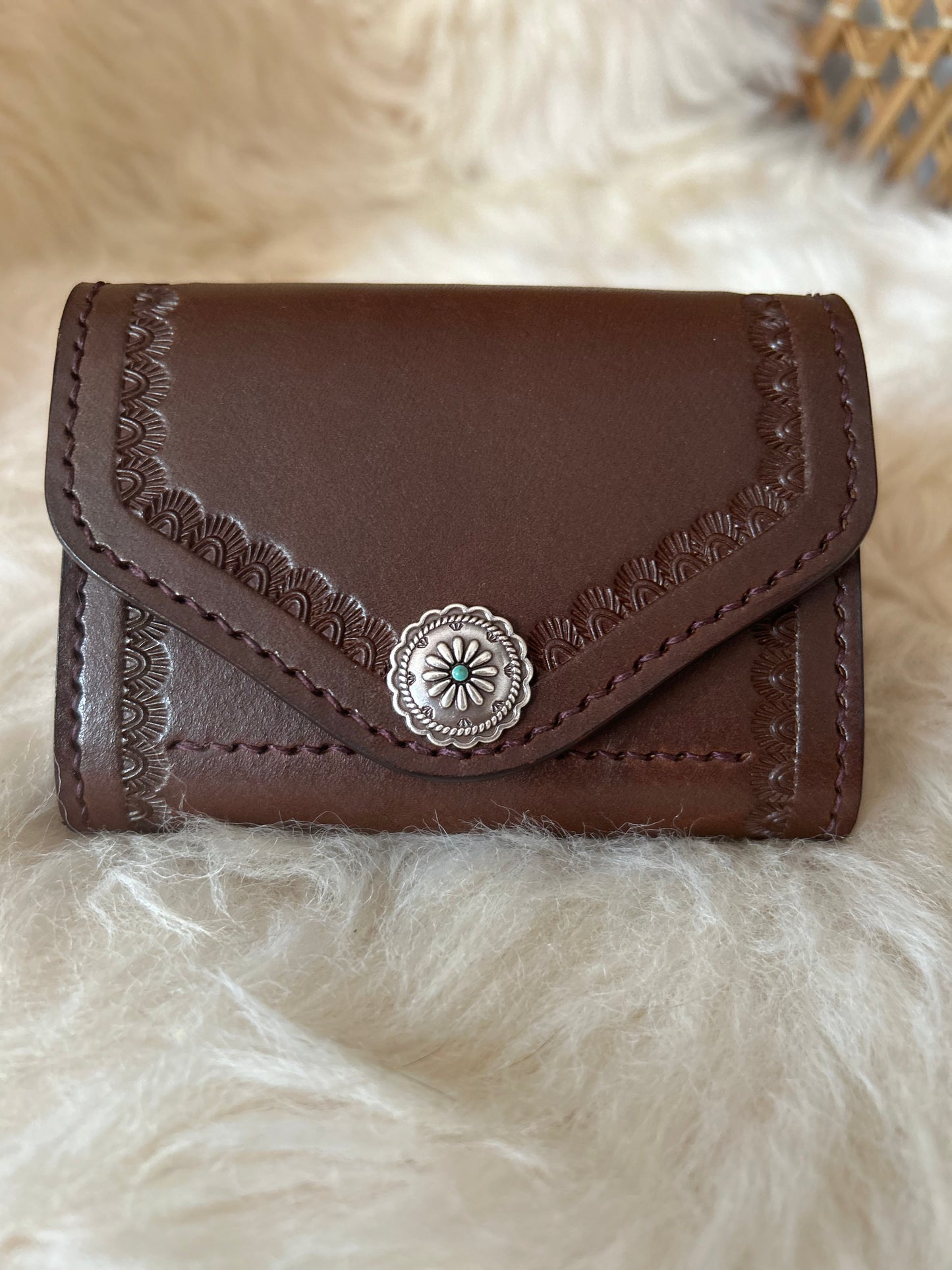 Brown Leather Snap Wallet