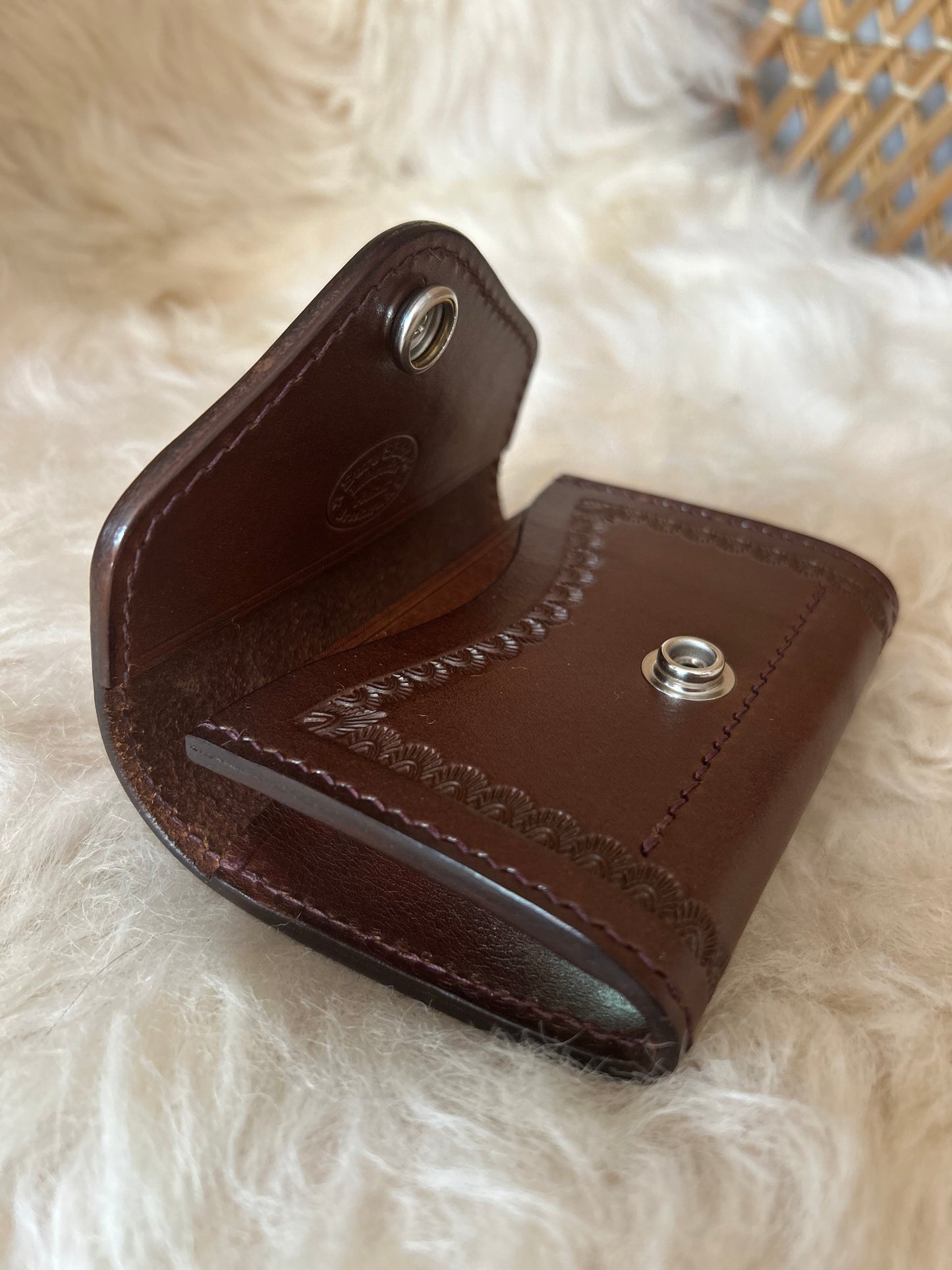 Brown Leather Snap Wallet