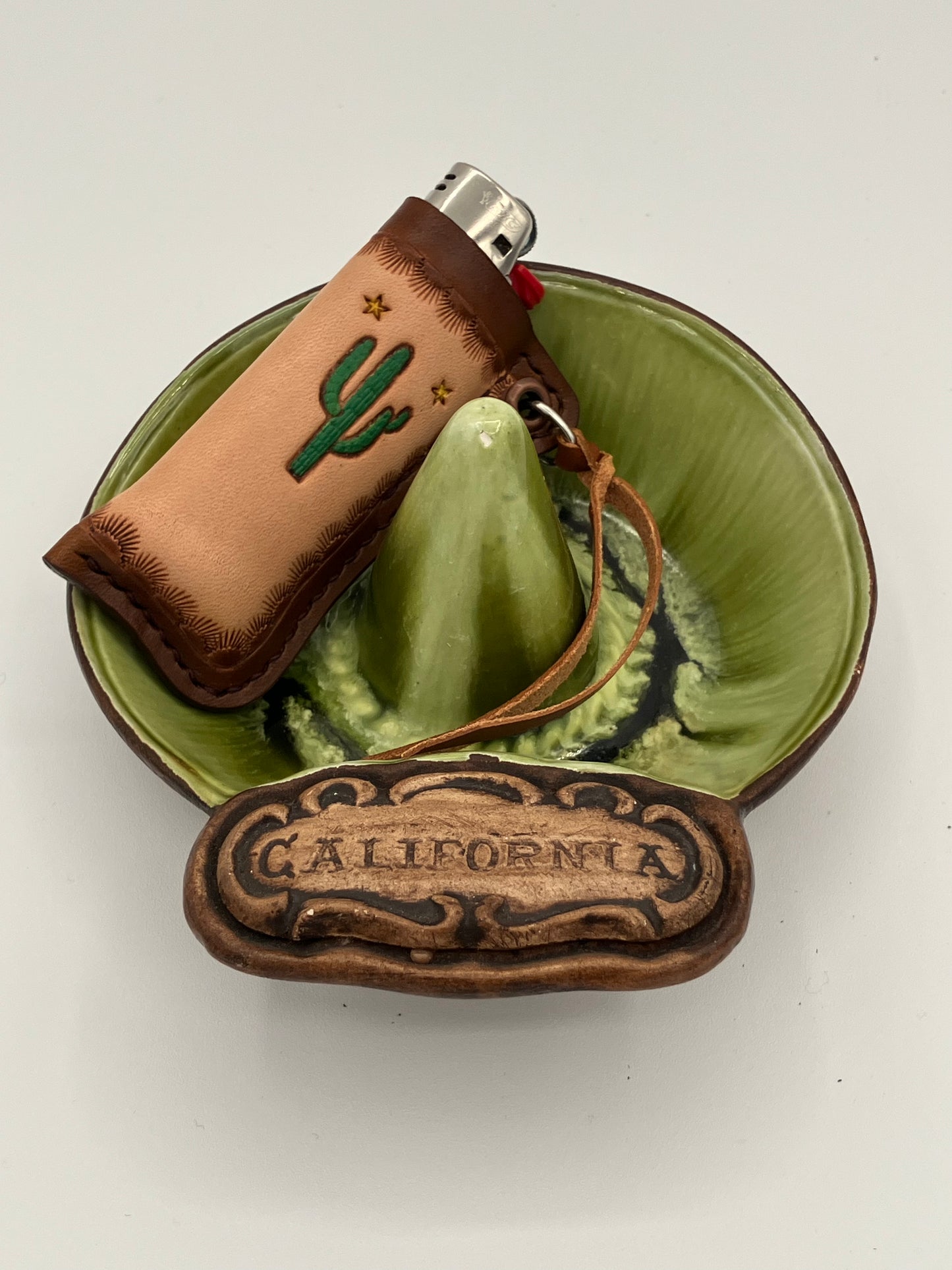 California Vintage Ashtray and Lighter Sleeve Set