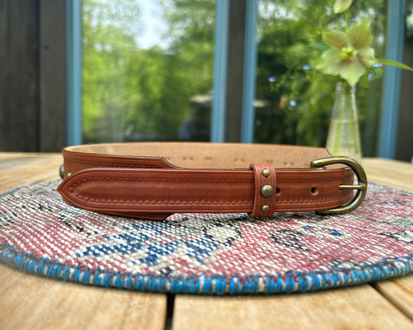 Brass Studded Brown Belt