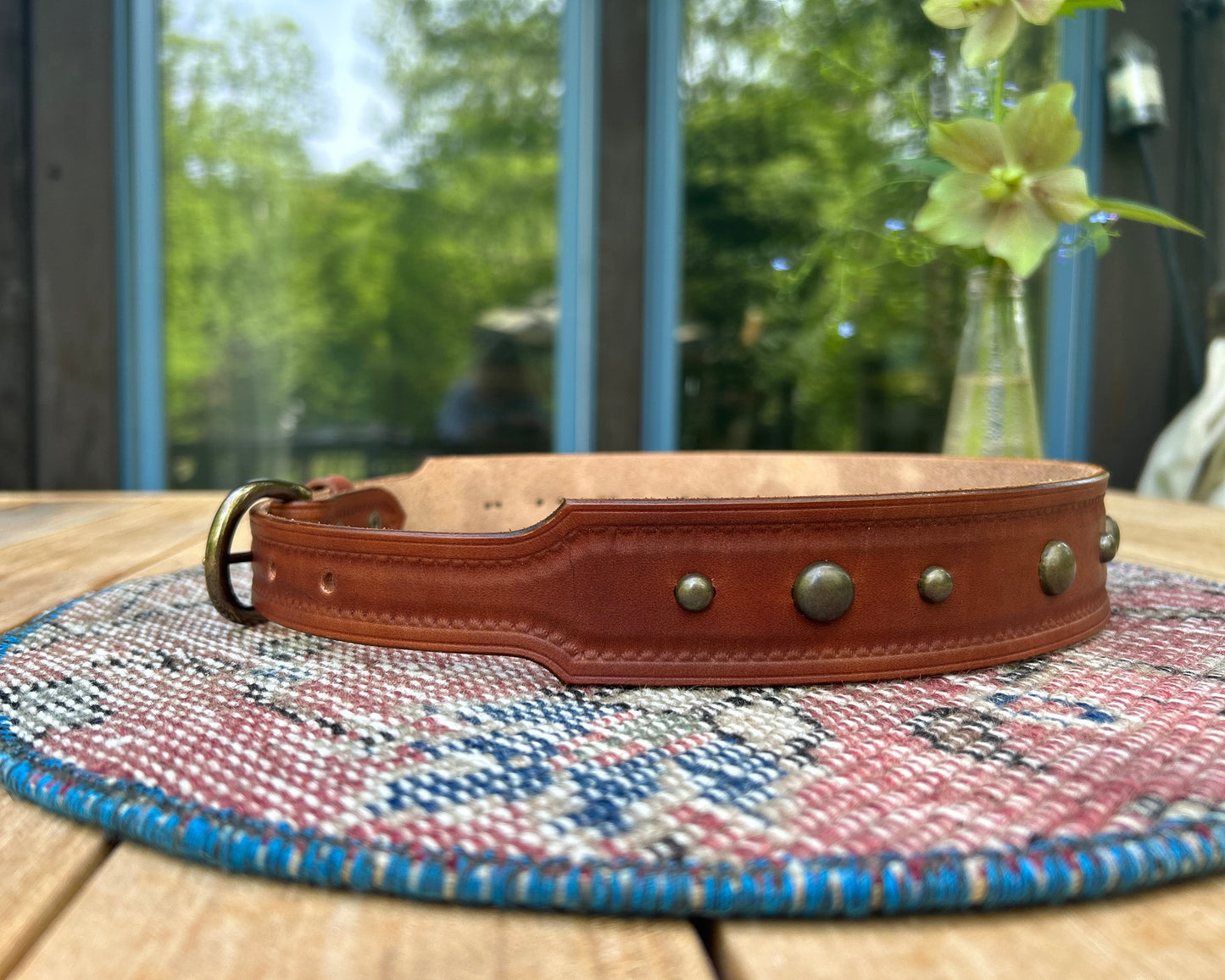 Brass Studded Brown Belt