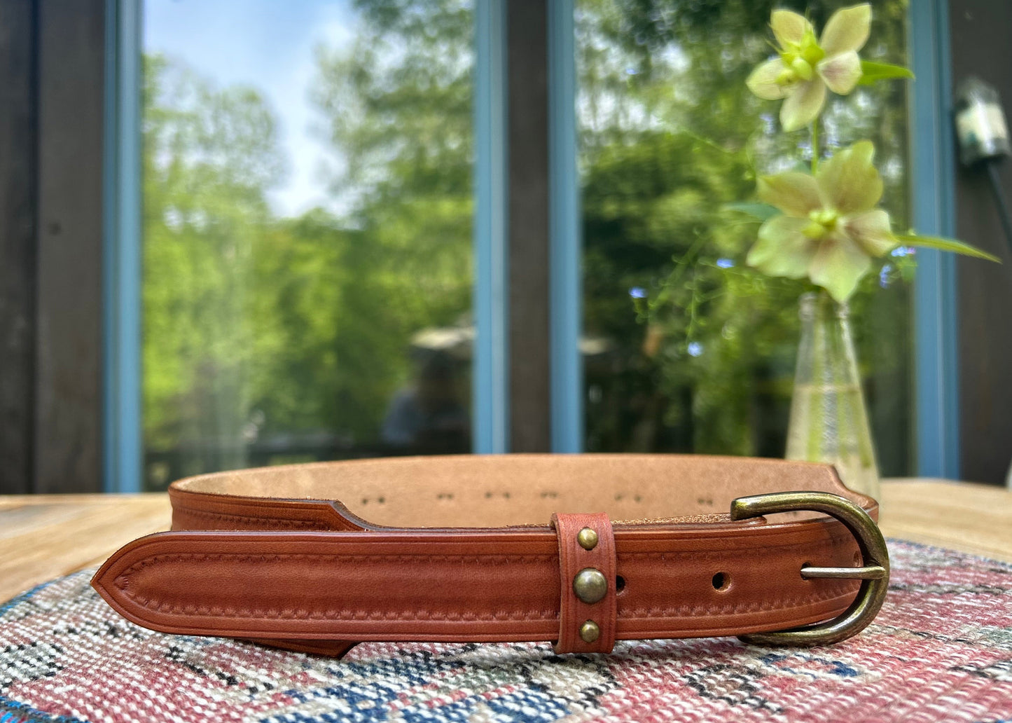 Brass Studded Brown Belt