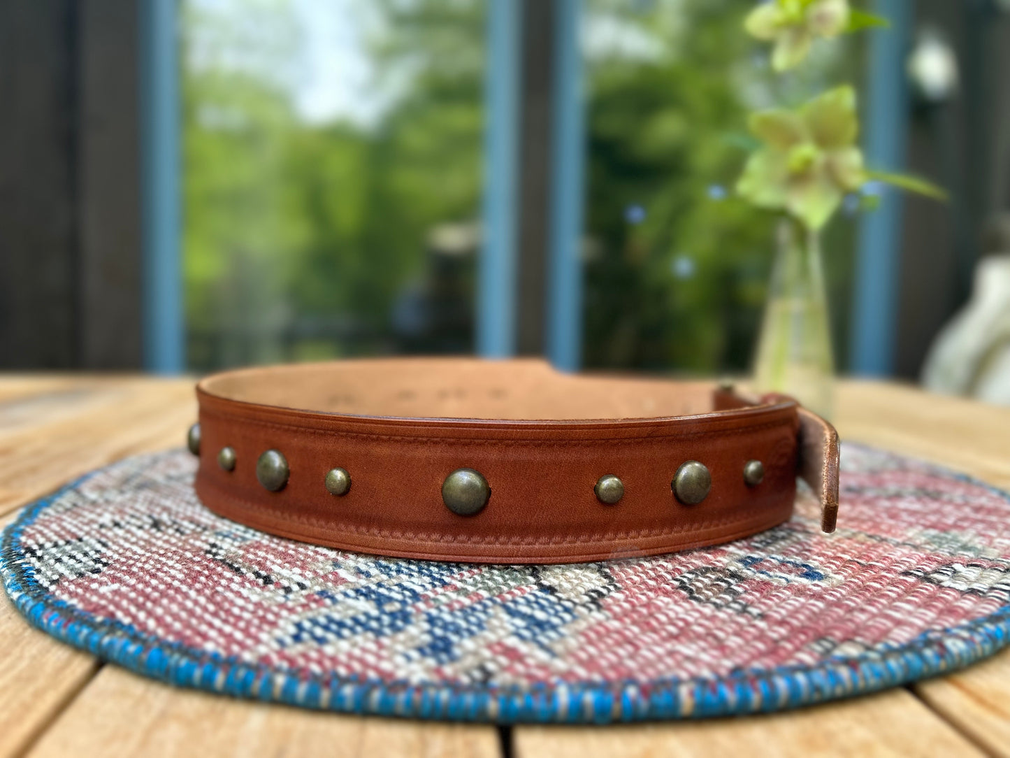 Brass Studded Brown Belt