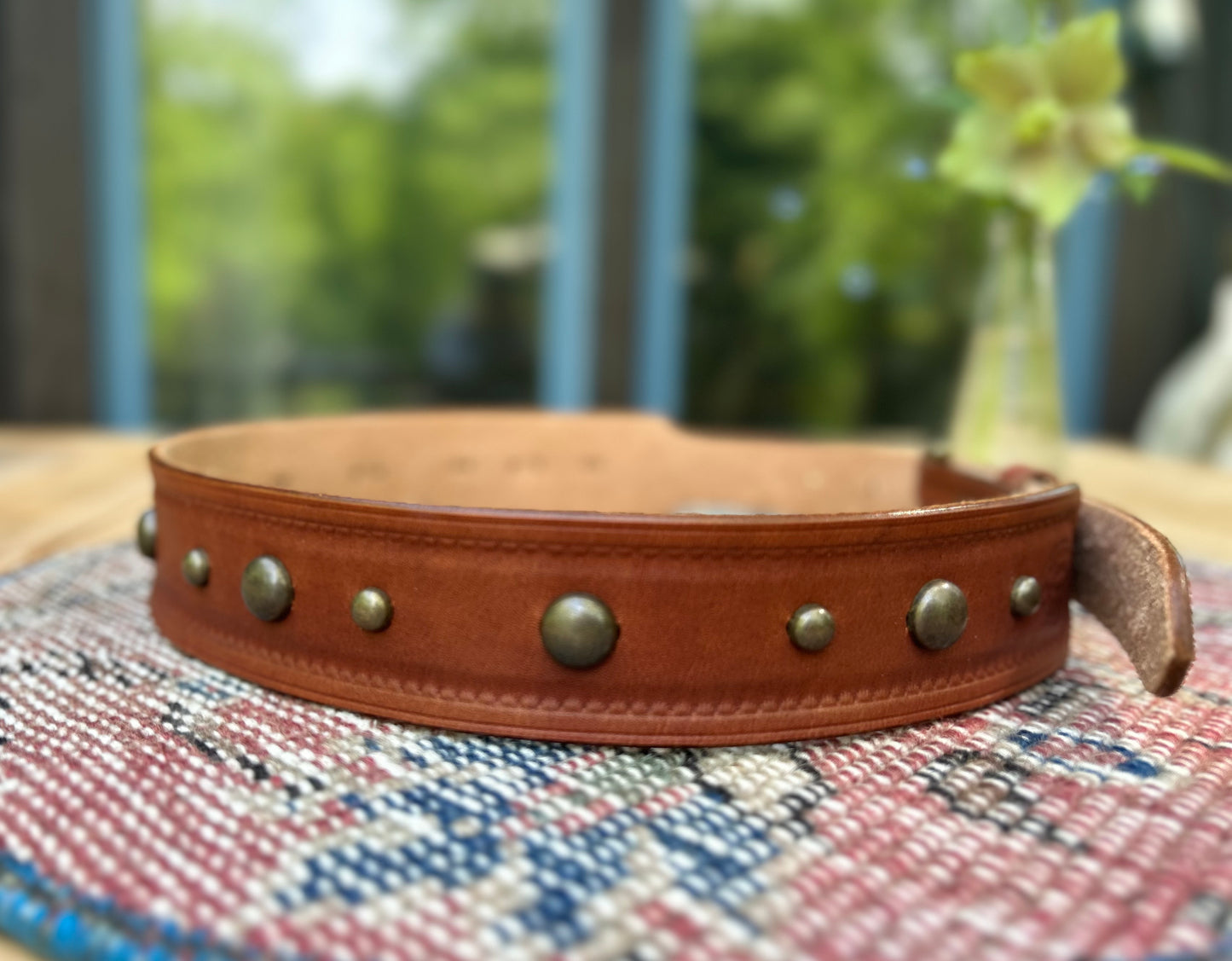 Brass Studded Brown Belt