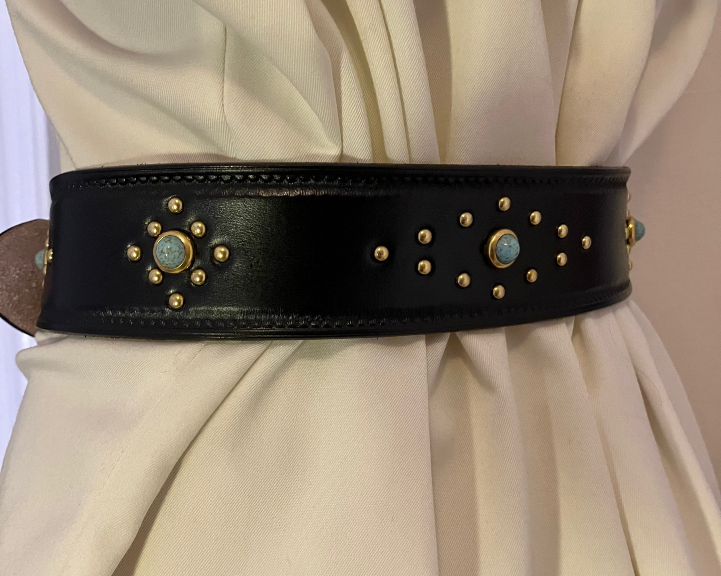 Brass Buckle Studded Belt