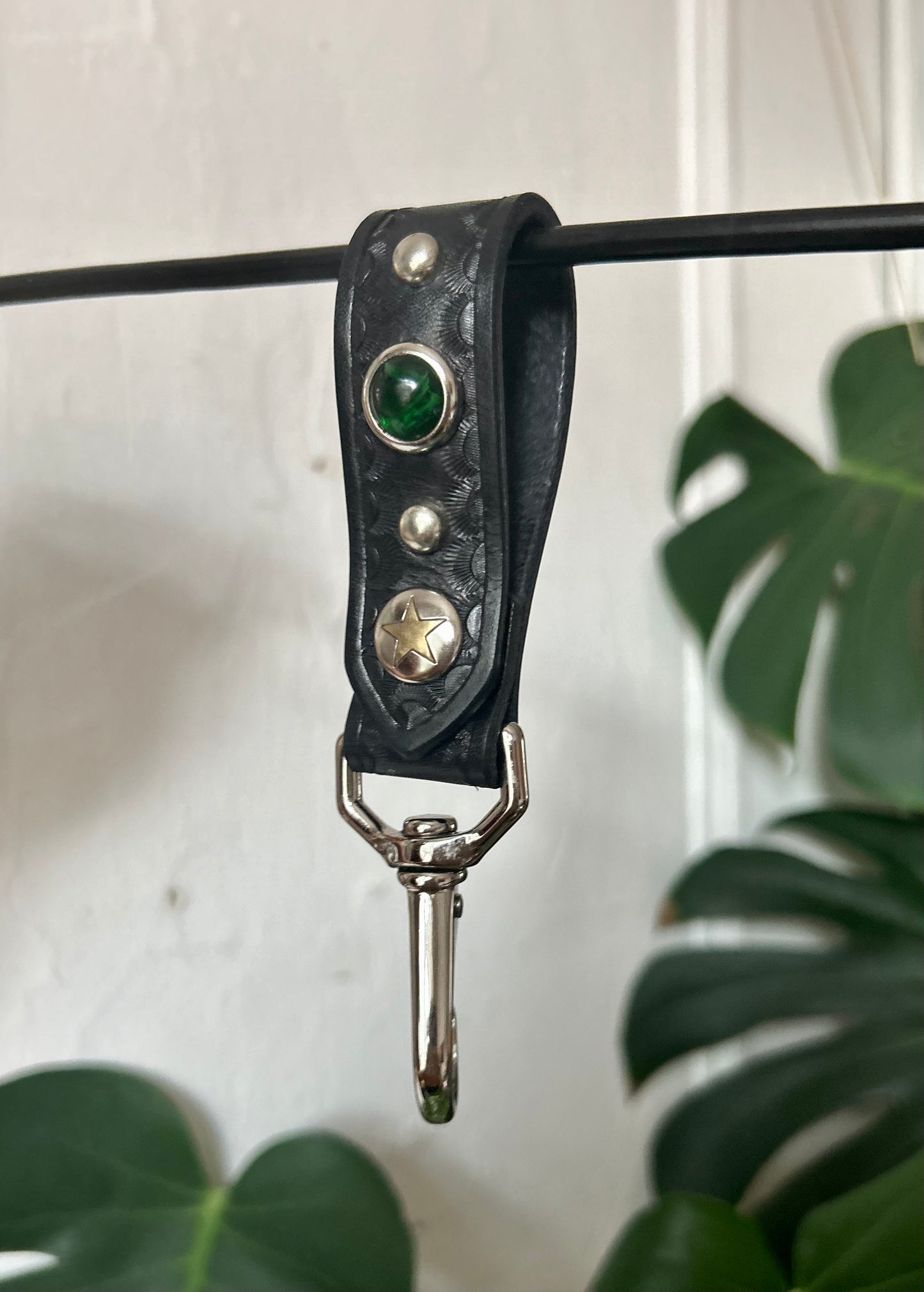 Belt Snap with Green Cabochon