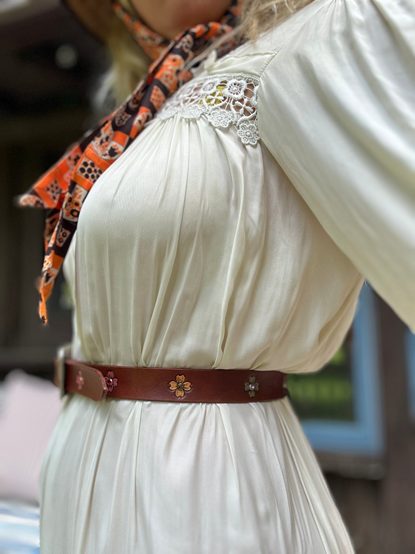 Brown Floral Belt