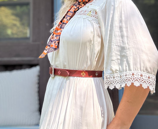 Brown Floral Belt
