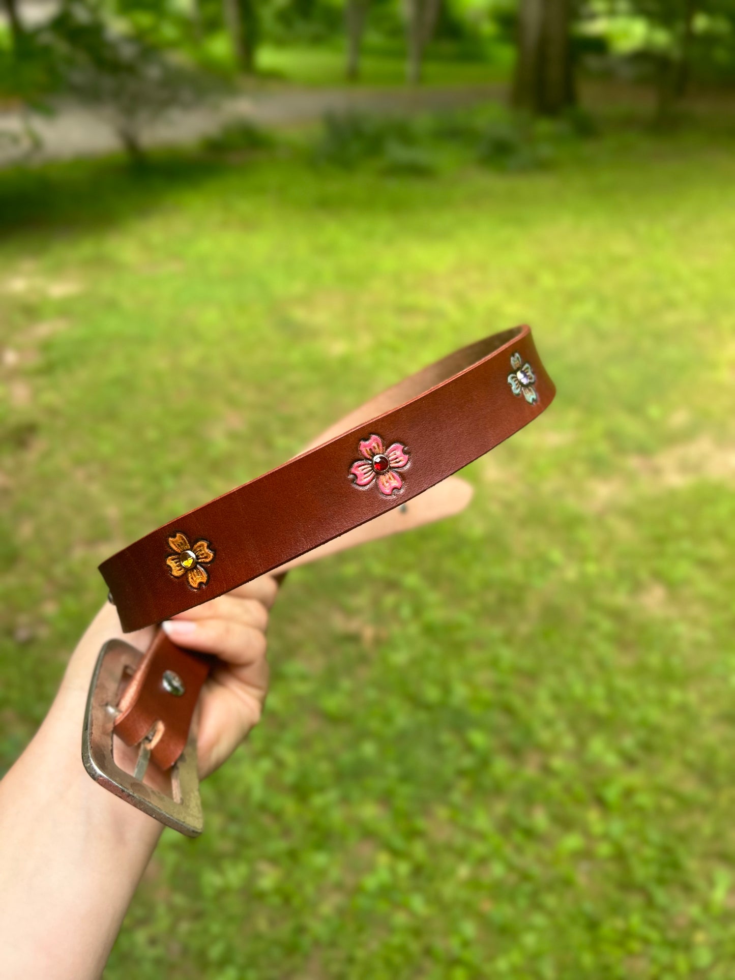 Brown Floral Belt