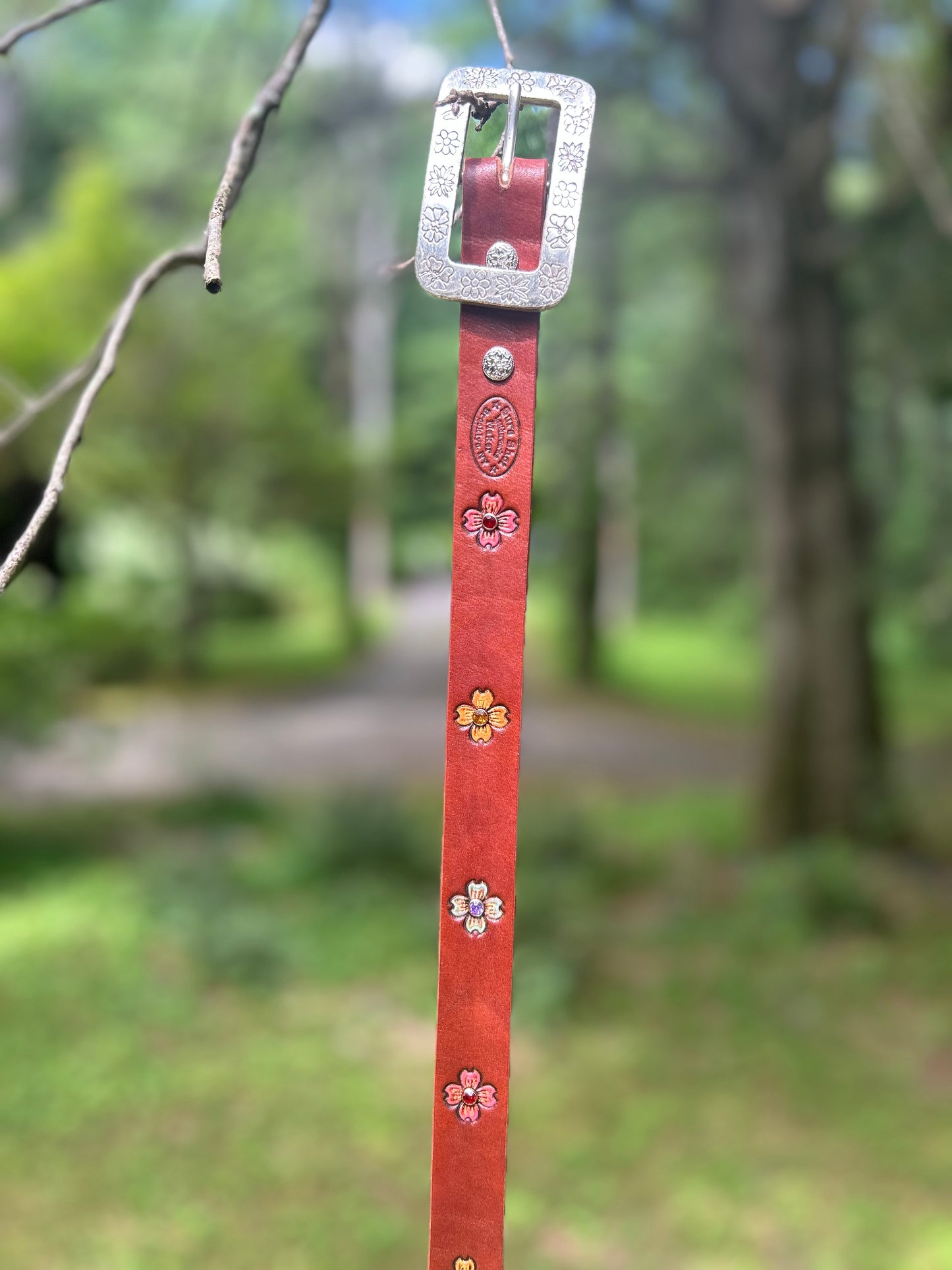 Brown Floral Belt