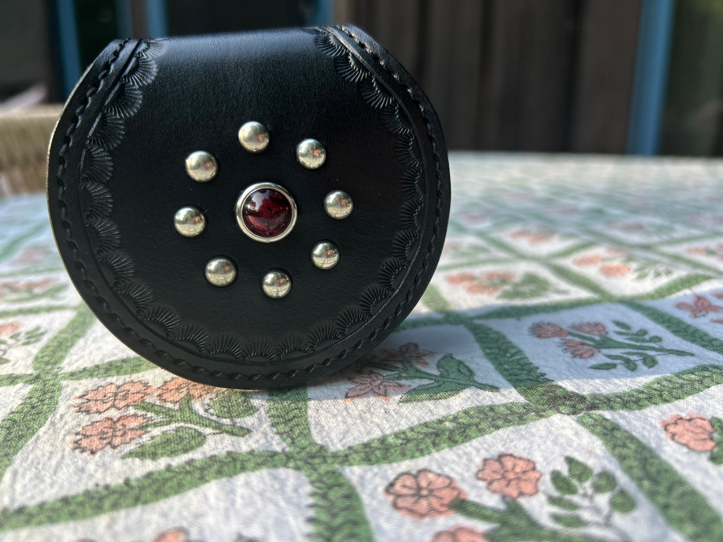 Studded Round Pouch