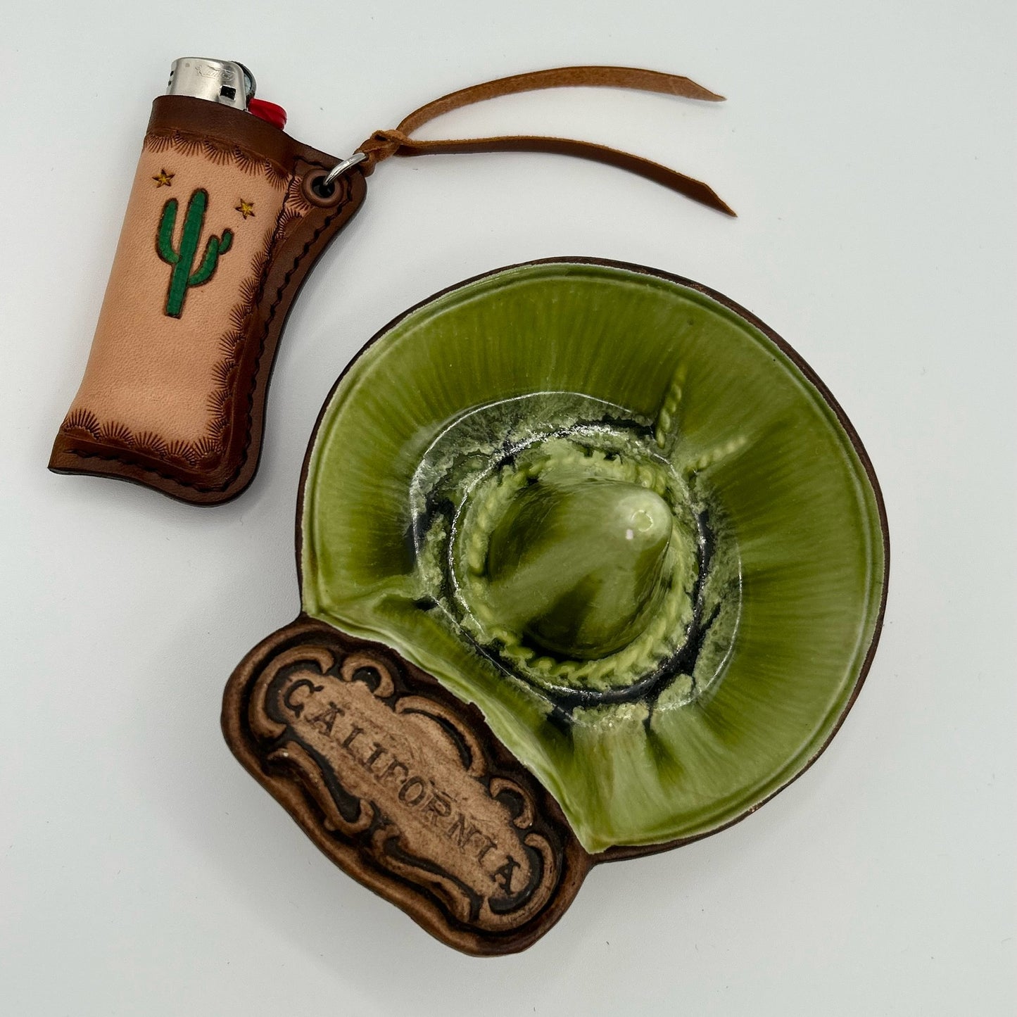 California Vintage Ashtray and Lighter Sleeve Set