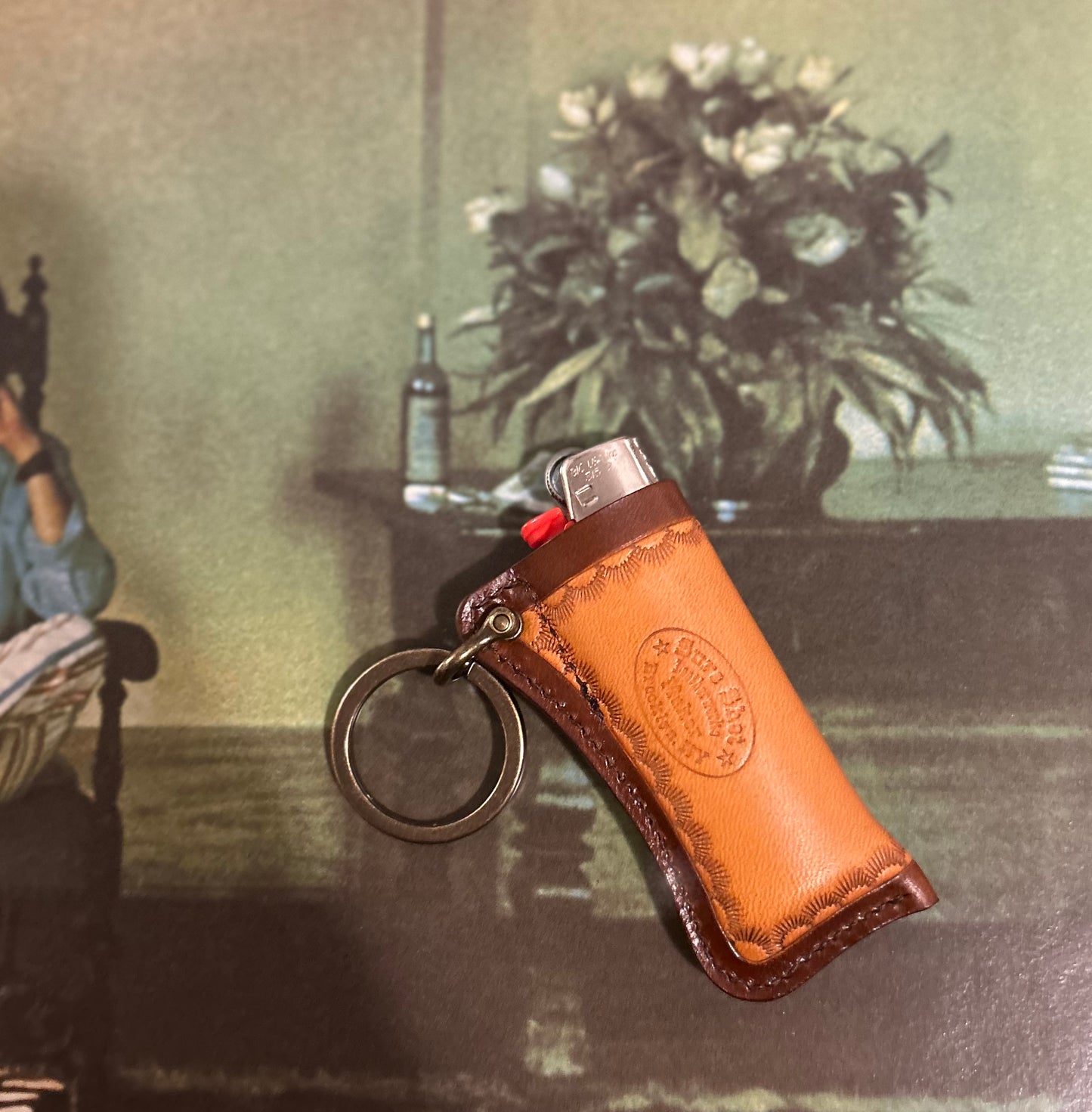 Cactus Lighter with Brass Keyring