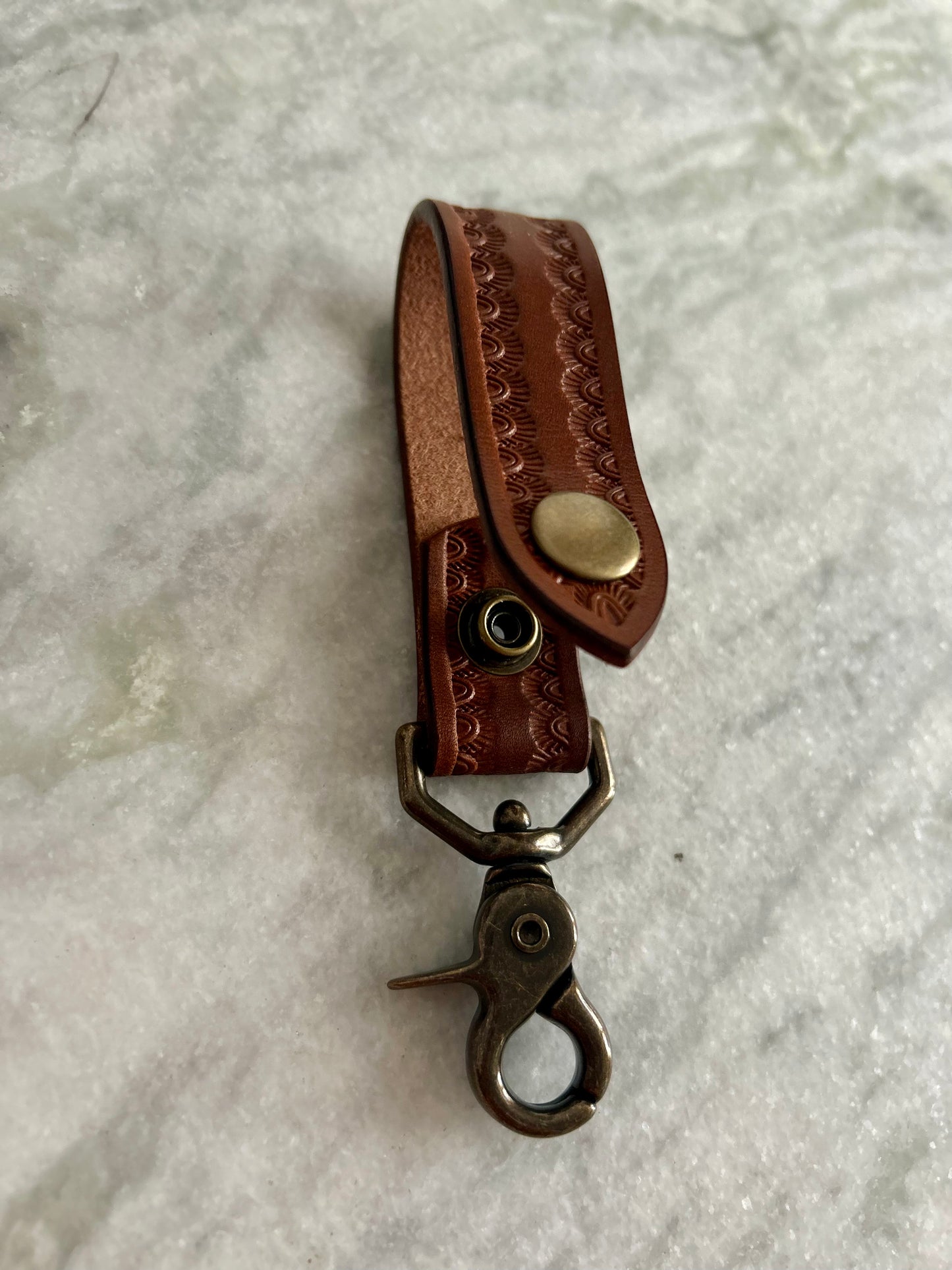 Brown Belt Clip Keychain