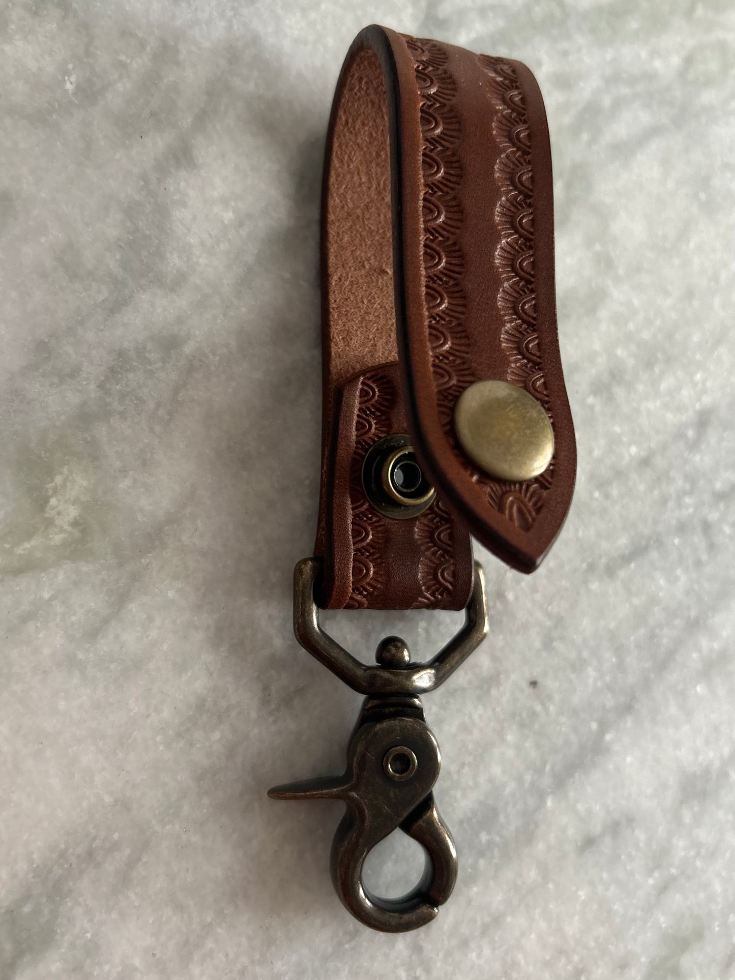 Brown Belt Clip Keychain