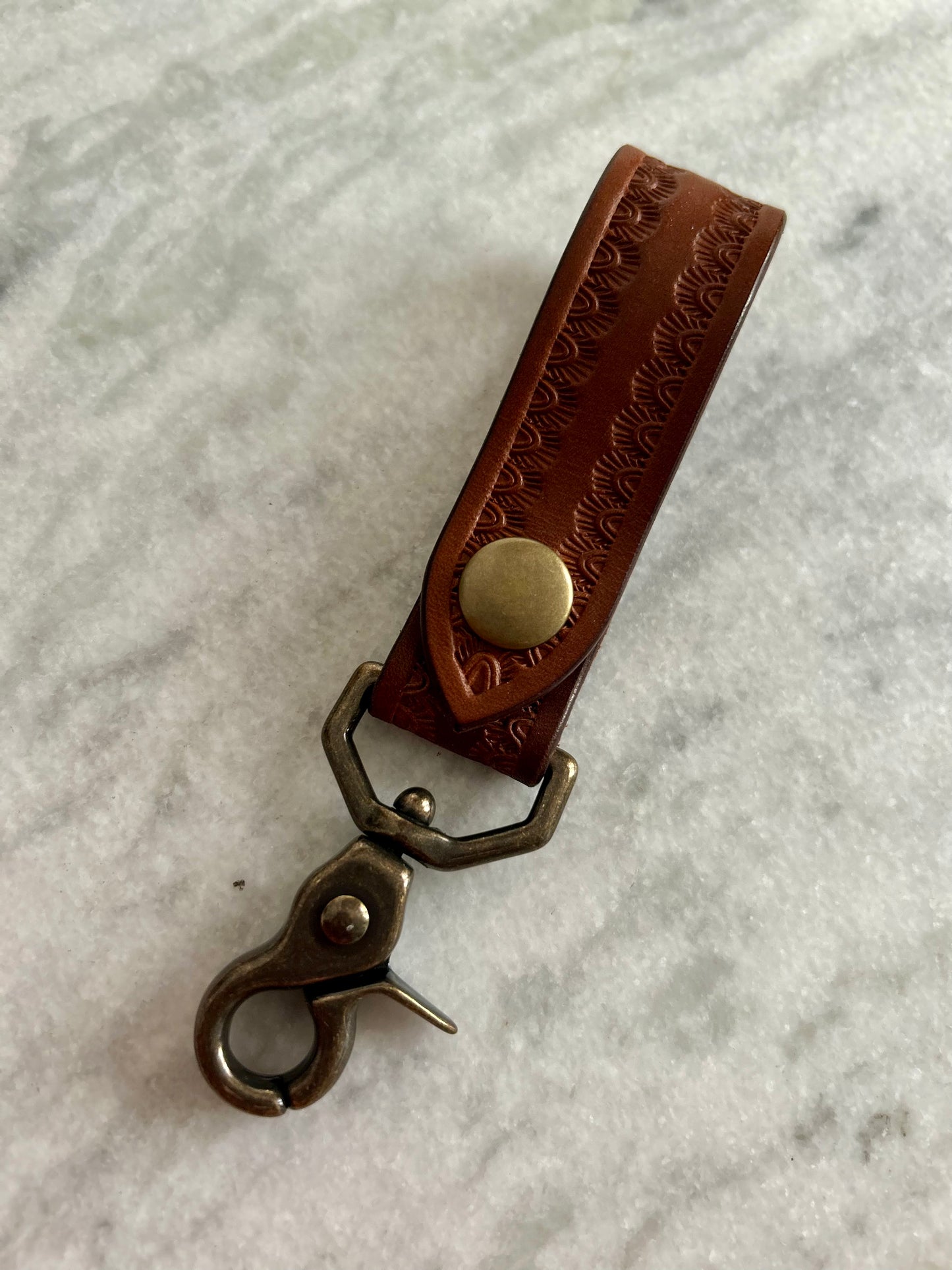 Brown Belt Clip Keychain