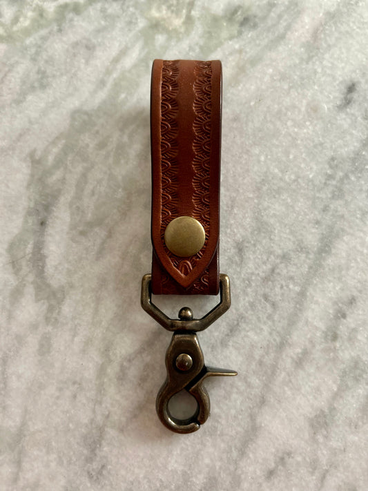 Brown Belt Clip Keychain