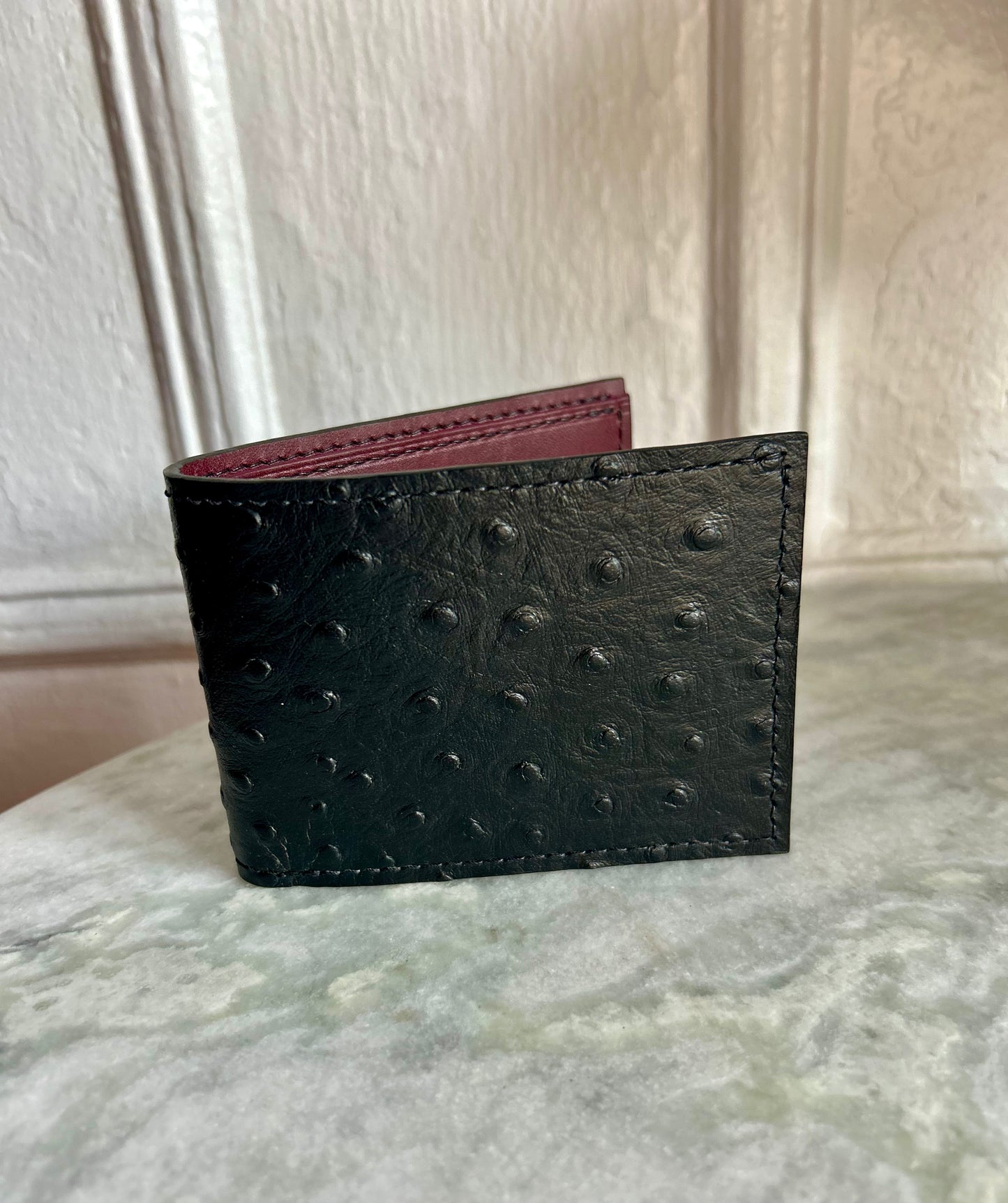 Bifold Embossed Ostrich Wallet