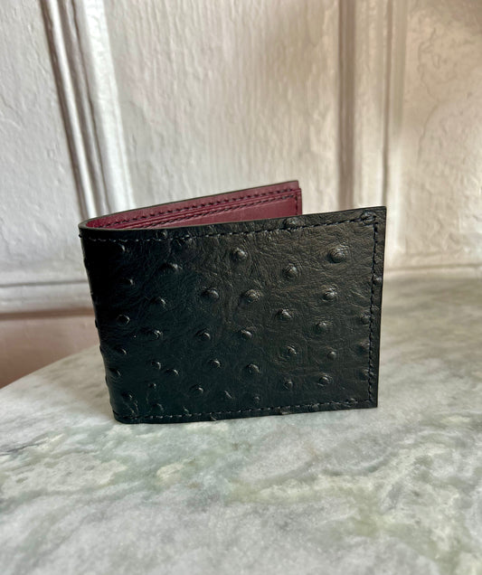 Bifold Embossed Ostrich Wallet