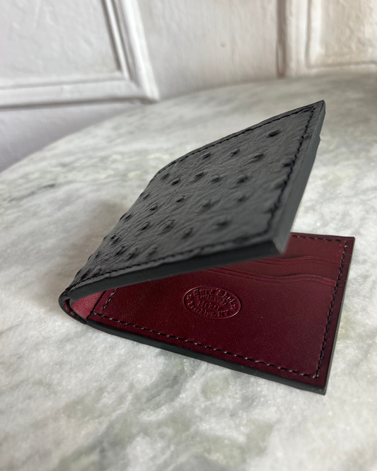 Bifold Embossed Ostrich Wallet