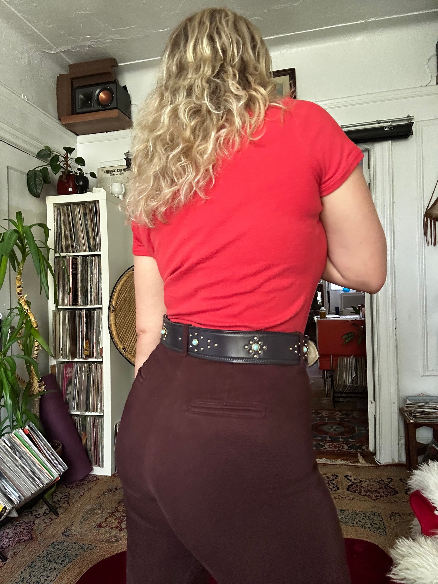 Brass Buckle Studded Belt