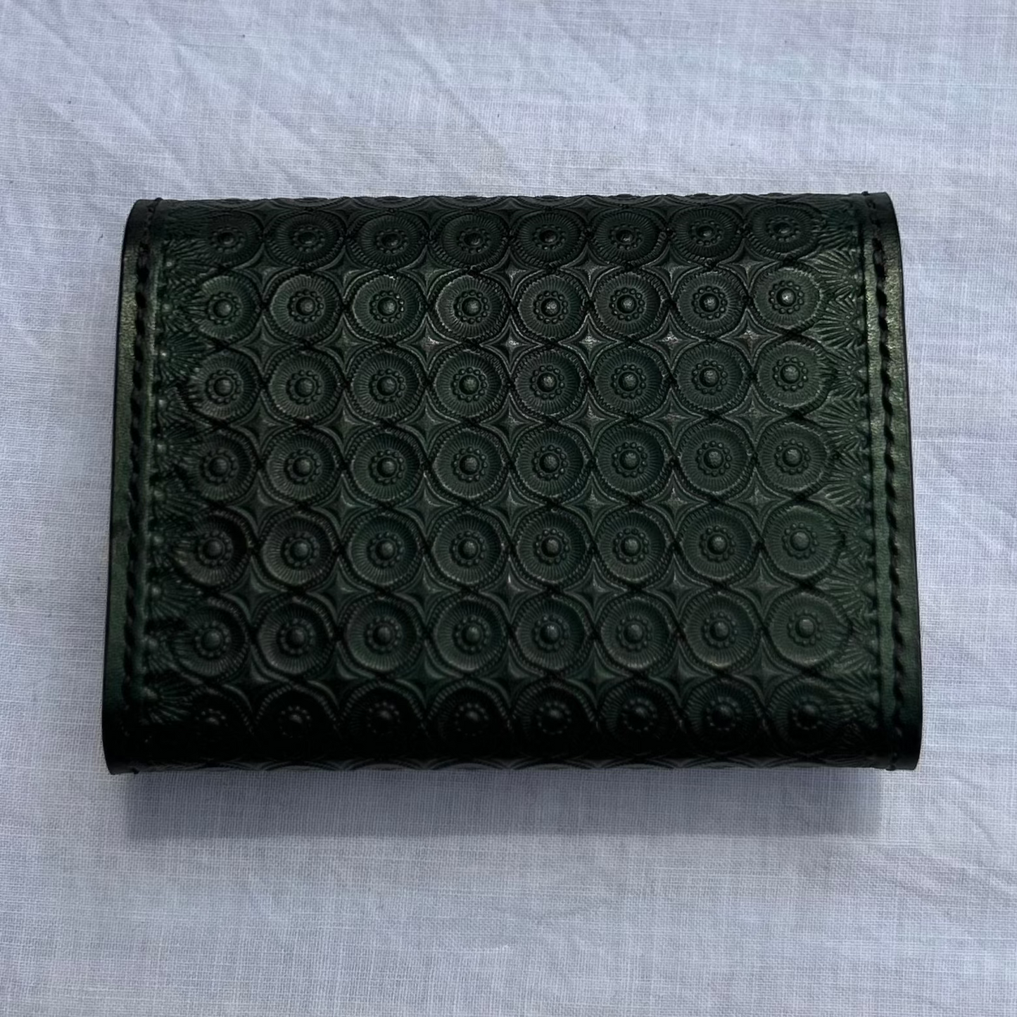 Geometric Tooled Oil Slick Wallet