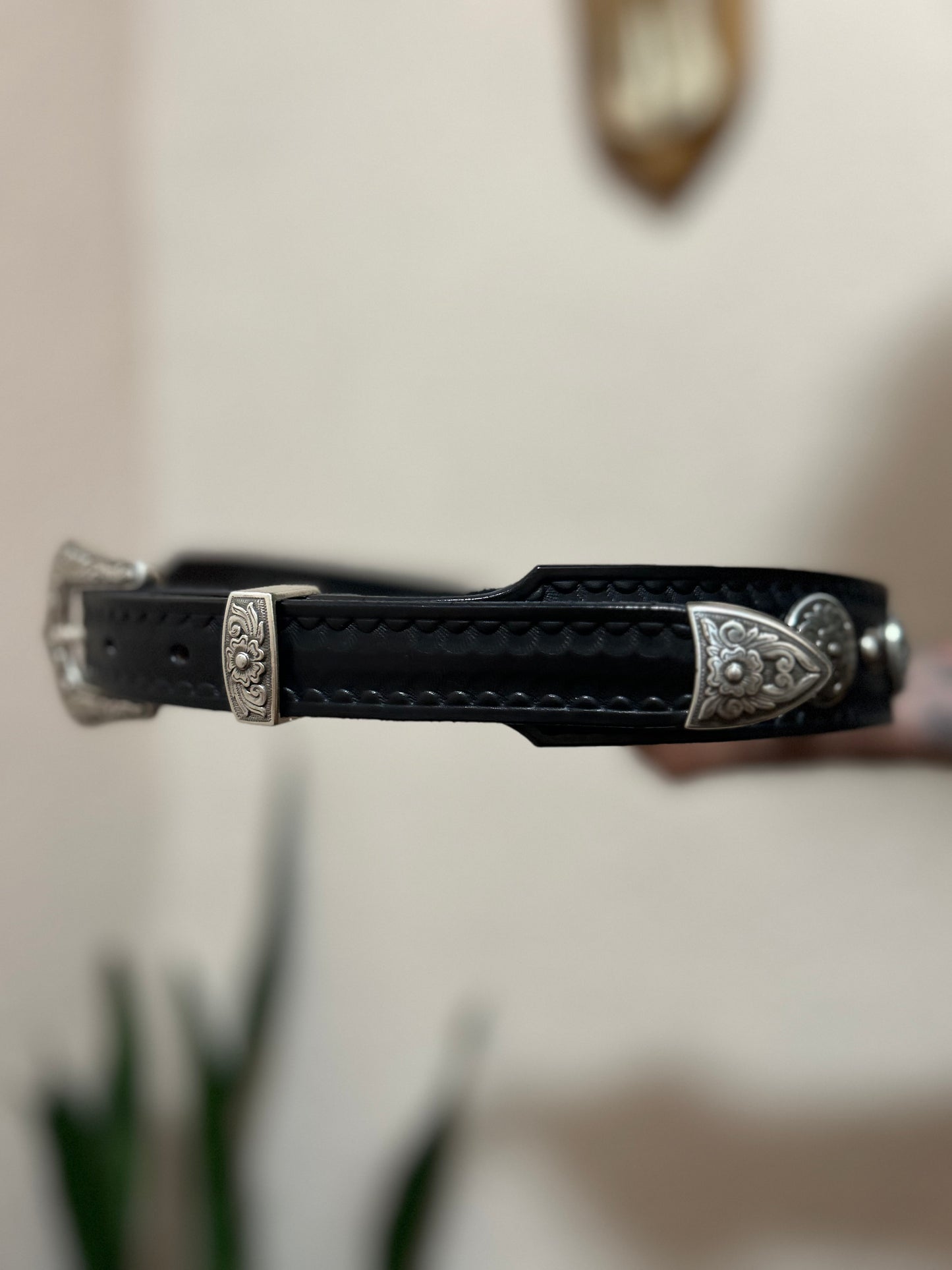 Tooled and Studded Tapered Belt