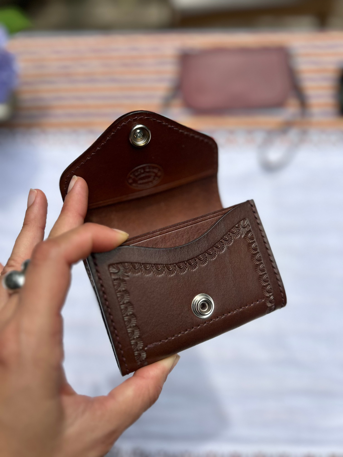 Brown Leather Snap Wallet