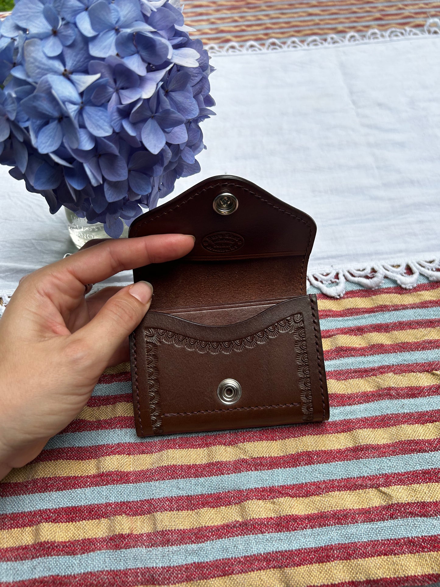 Brown Leather Snap Wallet