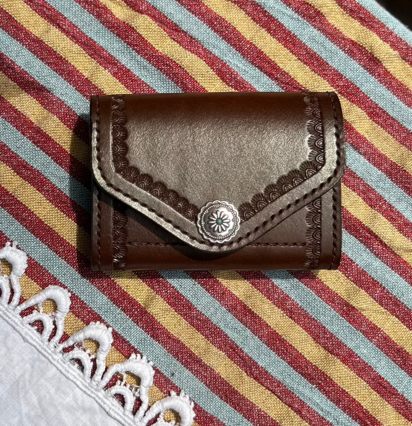 Brown Leather Snap Wallet