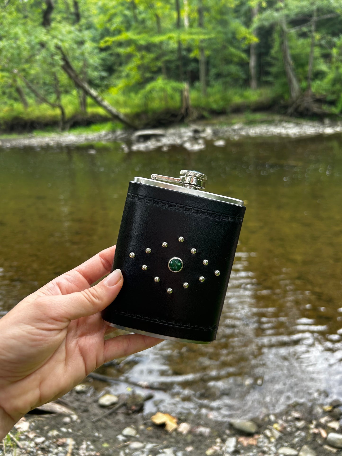 Studded Leather Flask